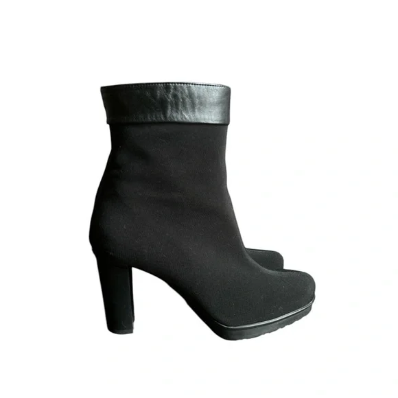 Stuart Weitzman Gore-Tex Black High Heel Ankle Boots - Picture 3 of 9